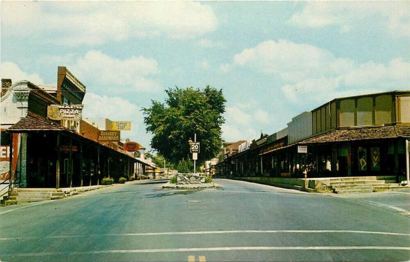 CA, Folsom, California, Sutter Street, Gas Lit Mall, Tichnor No. K-18810