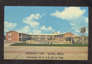 TULSA OKLAHOMA ROUTE 66 RODEWAY INN HOTEL VINTAGE ADVERTISING POSTCARD