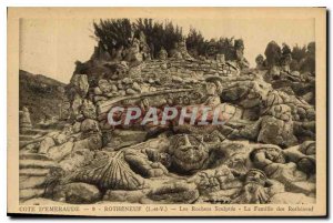 Postcard The Old Rotheneuf Sculptes The Rocks Family Rotheneuf