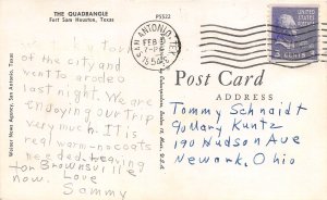 Fort Sam Houston Texas 1954 Postcard The Quadrangle 