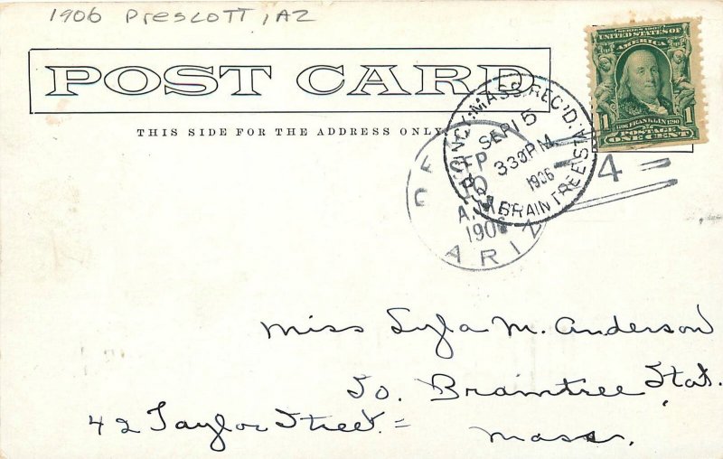 1906 Prescott Arizona Yavapai Club Bldg Elks Opera House Postcard 25-11096