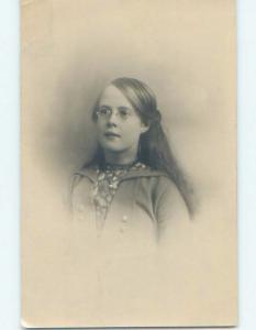 c1910 rppc GIRL WEARING GLASSES Halifax Nova Scotia NS HM4240