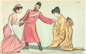 NICOLAS J'OFFREA LA France AMIE & ALLIEE Artist Signed E. P. Postcard