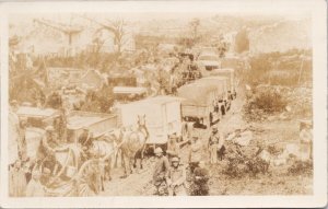 Esnes France area American Lines Military Vehicles Soldiers 1918 Postcard E78