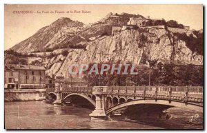 Old Postcard Grenoble France Bridge and Fort Rabot