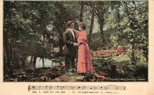 Vintage Postcard Lovers Couple Song Music Anglo Songs Series Romance