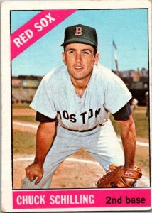 1966 Topps Baseball Card Chuck Schilling Boston Red Sox sk1951