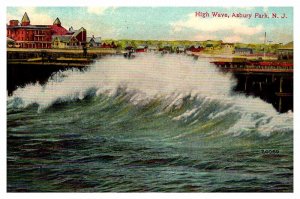 Postcard WATER SCENE Asbury Park New Jersey NJ AQ8902