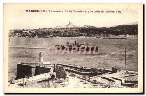 Old Postcard Panorama Marseille Corniche du Chateau d'lf taking view