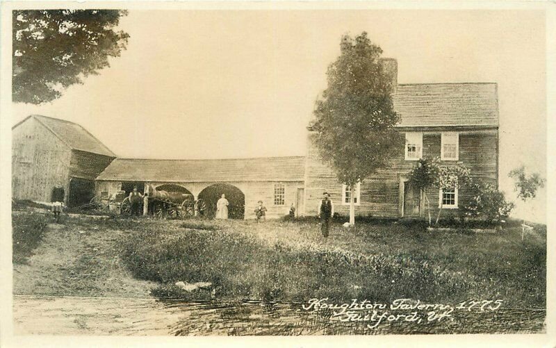 Guilford Vermont Houghton Tavern 1775 1935 RPPC Photo Postcard 219444