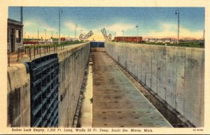 MIchigan Sault Ste Marie Sabin Lock Empty Curteich