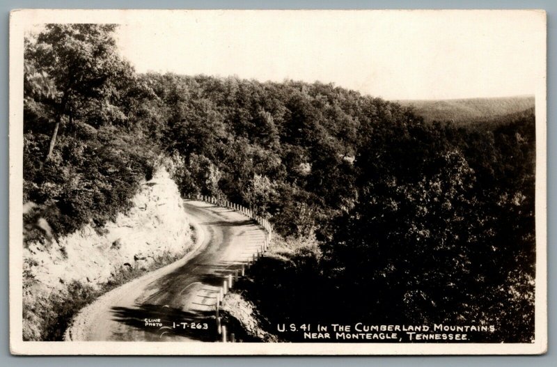 Postcard RPPC c1940s Monteagle TN U.S 41 In The Cumberland Mountains Cline Photo