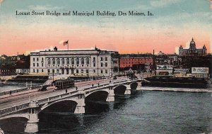 Postcard Locust Street Bridge Des Moines IA