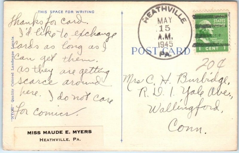 Postcard - Greetings from Heathville, Pennsylvania 