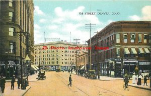 CO, Denver, Colorado, 17th Street, Business Section, Great Western Post Card Pub 
