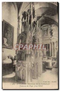 Old Postcard Avignon Interior of the Cathedral Tomb of Pope John XXII