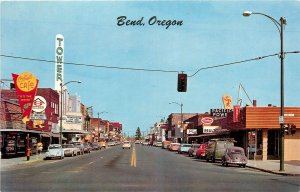 1960s Downtown Bend Oregon occupation Roberts Andersons Marquee Postcard 26-209