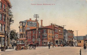 Middletown New York Franklin Square Street Scene Vintage Postcard AA84060