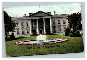 Vintage 1908 Colorized Photo Postcard Panoramic The Whitehouse Washington DC