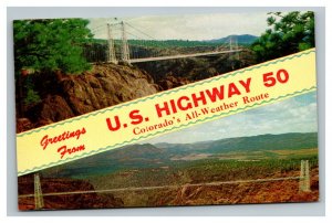 Vintage 1960's Postcard Greetings From U.S. Highway 50 Colorado - Bridges