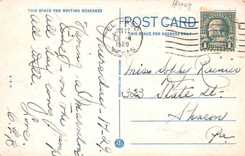 Old International Bridge Juarez Mexico Tarjeta Postal 1929 