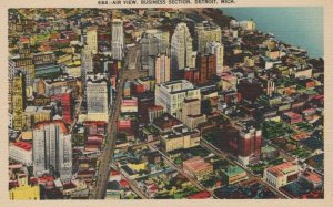 America Postcard - Aerial View of The Business Section,Detroit,Michigan RS22157