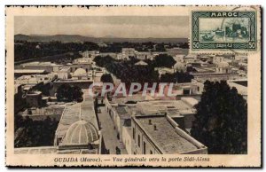 Morocco Oudjda Old Postcard General view towards the door Sidi Aissa