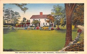 Poet Whittier's Birthplace Haverhill, Massachusetts Postcard