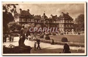 Paris Postcard Old Garden Luxembourg Palace