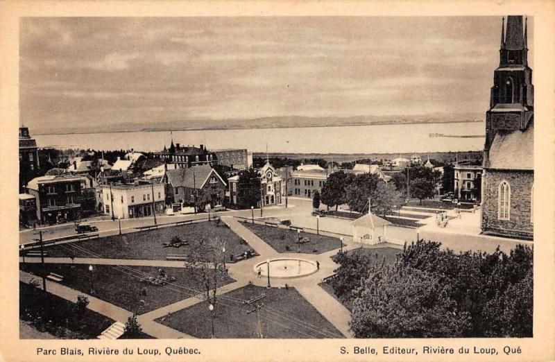 Riviere De Loup Quebec Parc Blais Birdseye View Antique Postcard K42881