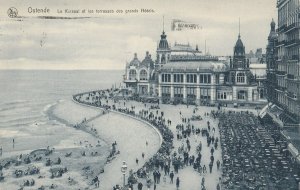 VINTAGE POSTCARD BEACH SCENE 1920'S OOSTEND BELGIUM MINT CONDITION POSTED