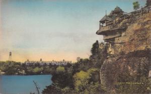 LAKE MINNEWASKA NY~WILDMERE FROM  CLIFF HOUSE STAIRWAY-ALBERTYPE #3~POSTCARD