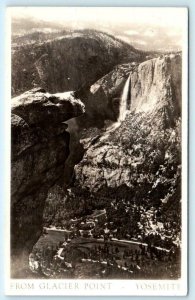 RPPC  YOSEMITE NATIONAL PARK, CA ~ View from GLACIER POINT 1946 Postcard