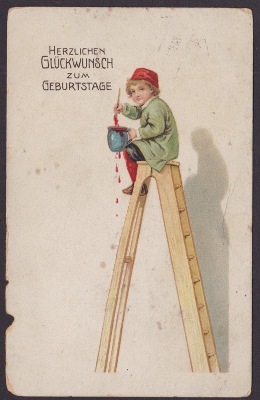 GERMANY 1916, Fieldpost card, Happy birthday