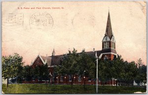 1909 S. S. Peter And Paul Church Carroll Iowa IA Parish Posted Postcard