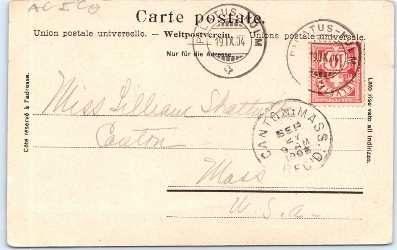c1905 Postcard Pilatus, Switzerland Bernese Alps Mountain Range Panoramic A368