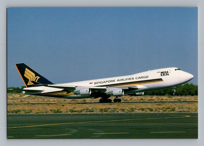 Aviation Airplane Postcard Singapore Airlines Cargo Boeing 747-412F AI8