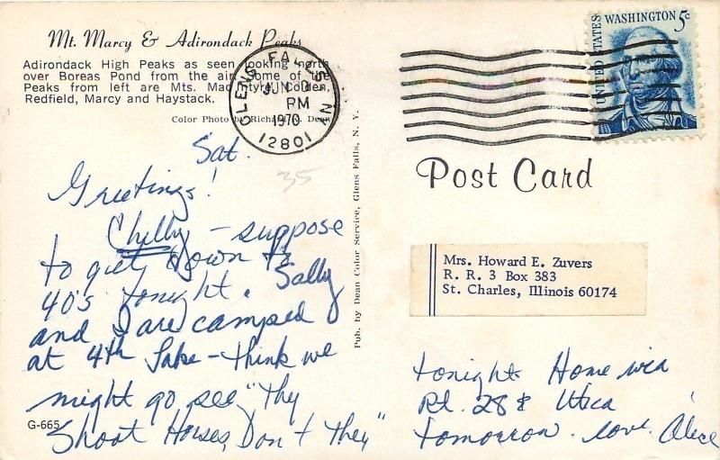 Redfield-March-Haystack NY Boreas Pond~1950s-1970s Chrome Postcard