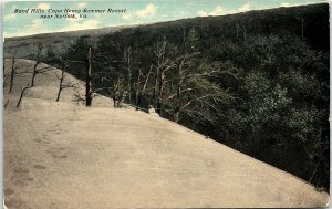 Vintage Sand Hills Cape Henry Summer Resort Norfolk Virginia Snow Postcard 7-72 