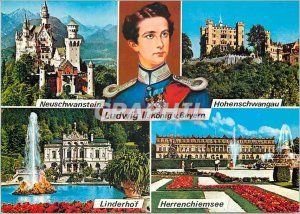 Postcard Modern Konig Ludwig II Bayerische K�nigsschl�sser