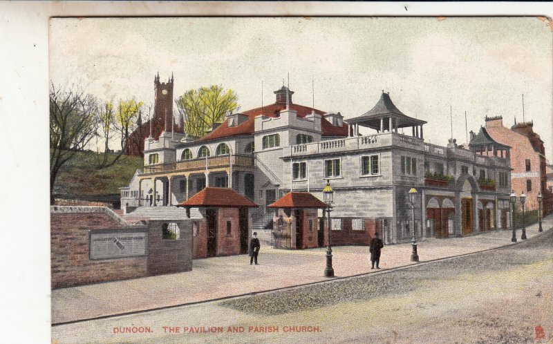 P1836 1907 tucks pc view of dunoon the pavilion & church scotland england