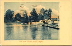 VINTAGE POSTCARD THE RACE AT PRINCES' ISLAND CALGARY ALBERTA CANADA MAILED 1912