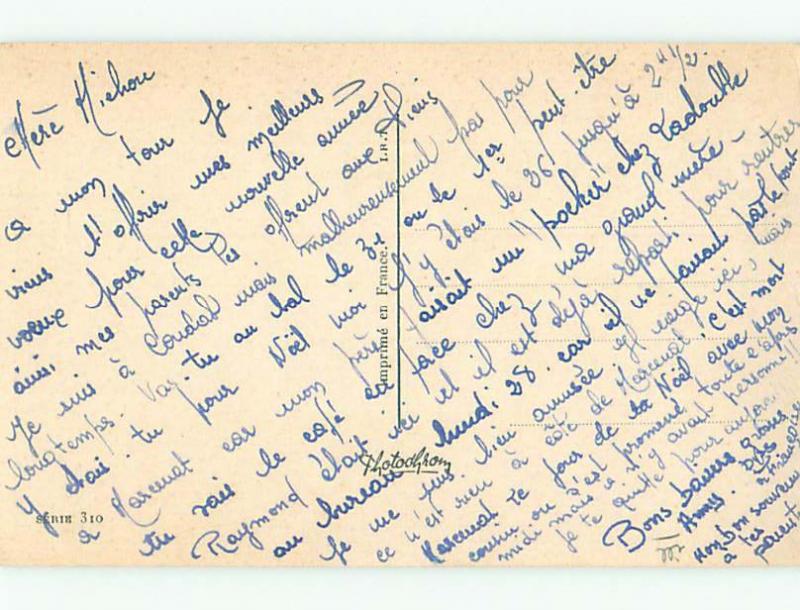 Pre-Chrome new year signed FOREIGN - FRENCH KIDS AT DOOR LARGE GIFT k5375