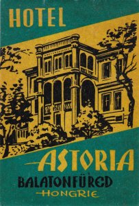 Hungary Balatonfured Hotel Astoria Vintage Luggage Label sk3850