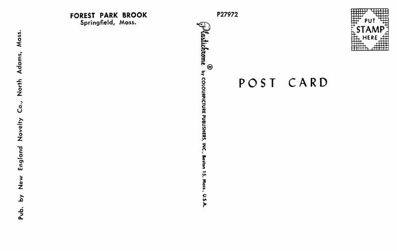 Postcard WATER SCENE Springfield Massachusetts MA AU6567