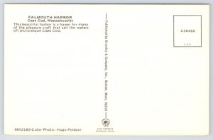 Transportation~Boats @ Falmouth Harbor Cape Cod MA~Poisson Photo~Chrome Postcard