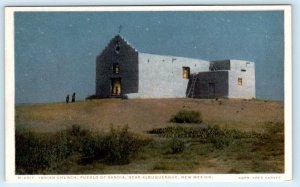 PUEBLO of SANDIA, NM New Mexico ~ Old INDIAN CHURCH c1910s Fred Harvey Postcard