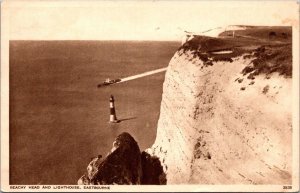 Lighthouse Beachy Head and Lighthouse Eastbourne England 1958