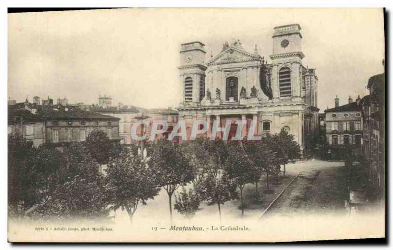 Old Postcard Montauban Cathedral