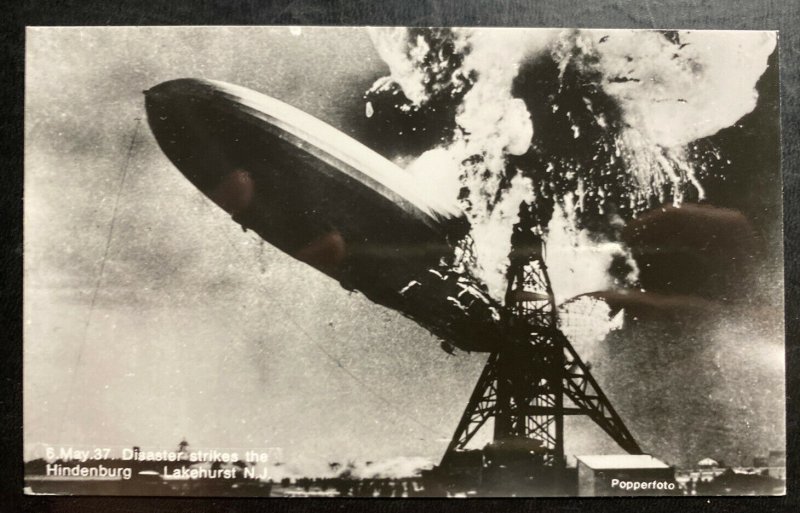 Mint USA Real Picture Postcard RPPC Hindenburg Zeppelin LZ127 Disaster Lakehurst
